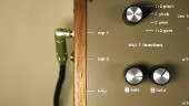 detail of top panel showing expression pedal input and switch